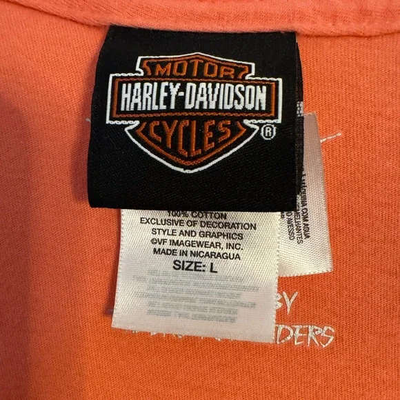 Harley Davidson Ladies Size L 2 Sided Graphic Top - Picture 3 of 3